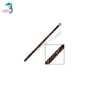 عصا چوبی دسته کریستالی گرد